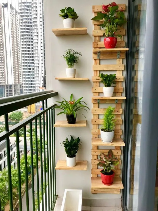 Trang chủ Ban Công Xinh 6 kệ gỗ đẹp cho ban công