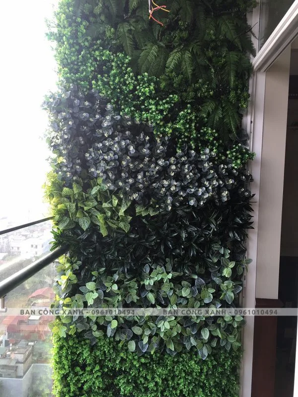 tường cây hoa giả
