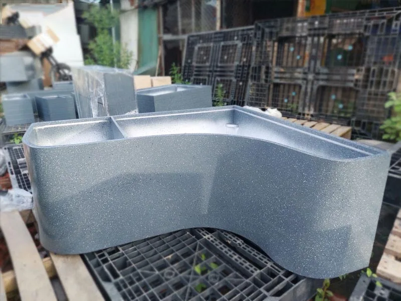 Thư Viện Mẫu Ban Công Đẹp | Ban Công Xinh 14 Chậu góc cong composite kích thước 100x100x45cm