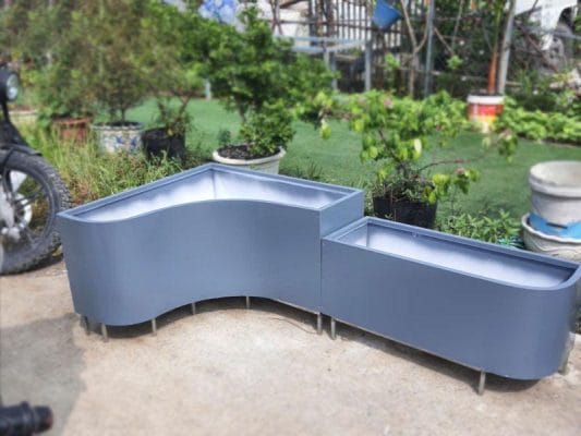Chậu góc ban công phù hợp cho nhiều kích thước khác nhau 14 Chậu góc ban công kích thước 90x90x40, chậu bên cạnh 80x25x30