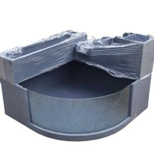 Bể cá kính cong 90x90x30cm có tầng thác lọc và chậu trồng cây và vật liệu lọc