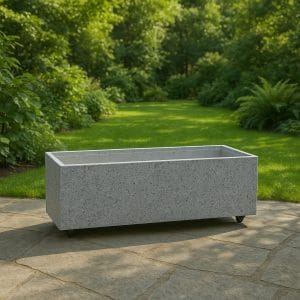 Chậu trồng cây gắn bánh xe màu granito giả đá