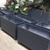 Chậu chữ nhật thiết kế chân liền 1 Chậu kẻ chỉ màu ghi chân liền