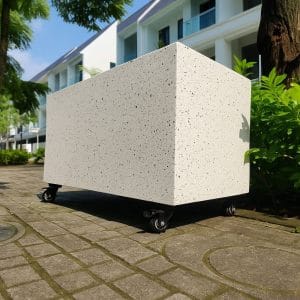 Chậu trồng cây gắn bánh xe, chất liệu composite siêu nhẹ siêu bền