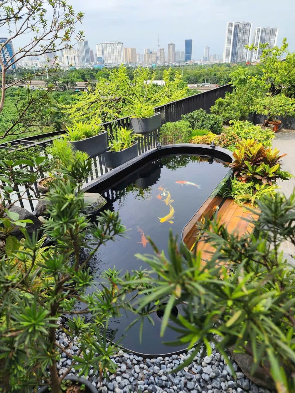 bể cá sân thượng chất liệu composite sợi thủy tinh