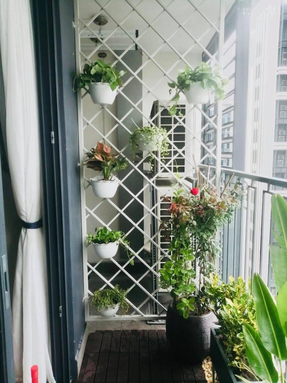 mẫu trang trí che cục nóng