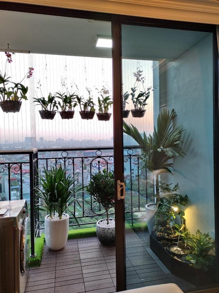 mẫu ban công nhỏ treo lan