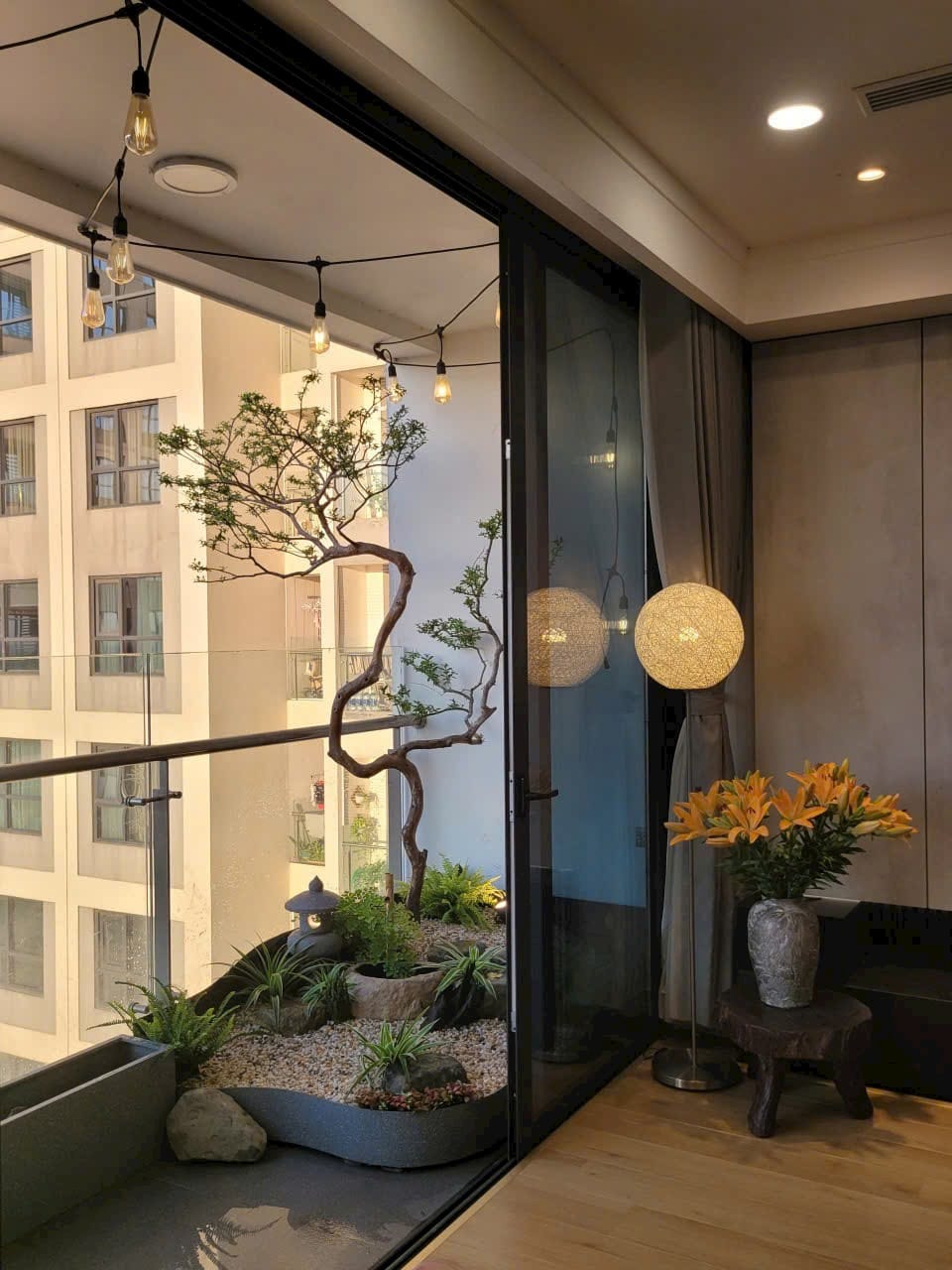mẫu ban công phong cách zen thiền tối giản