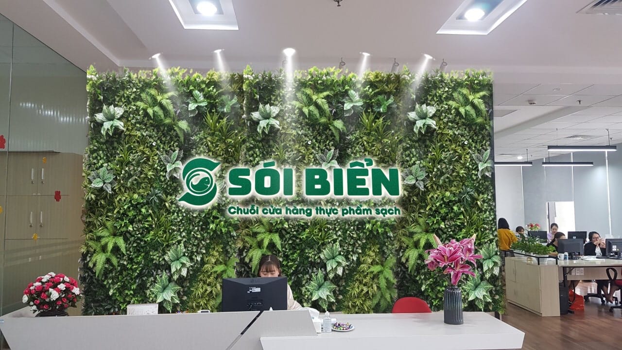 vách cây giả văn phòng