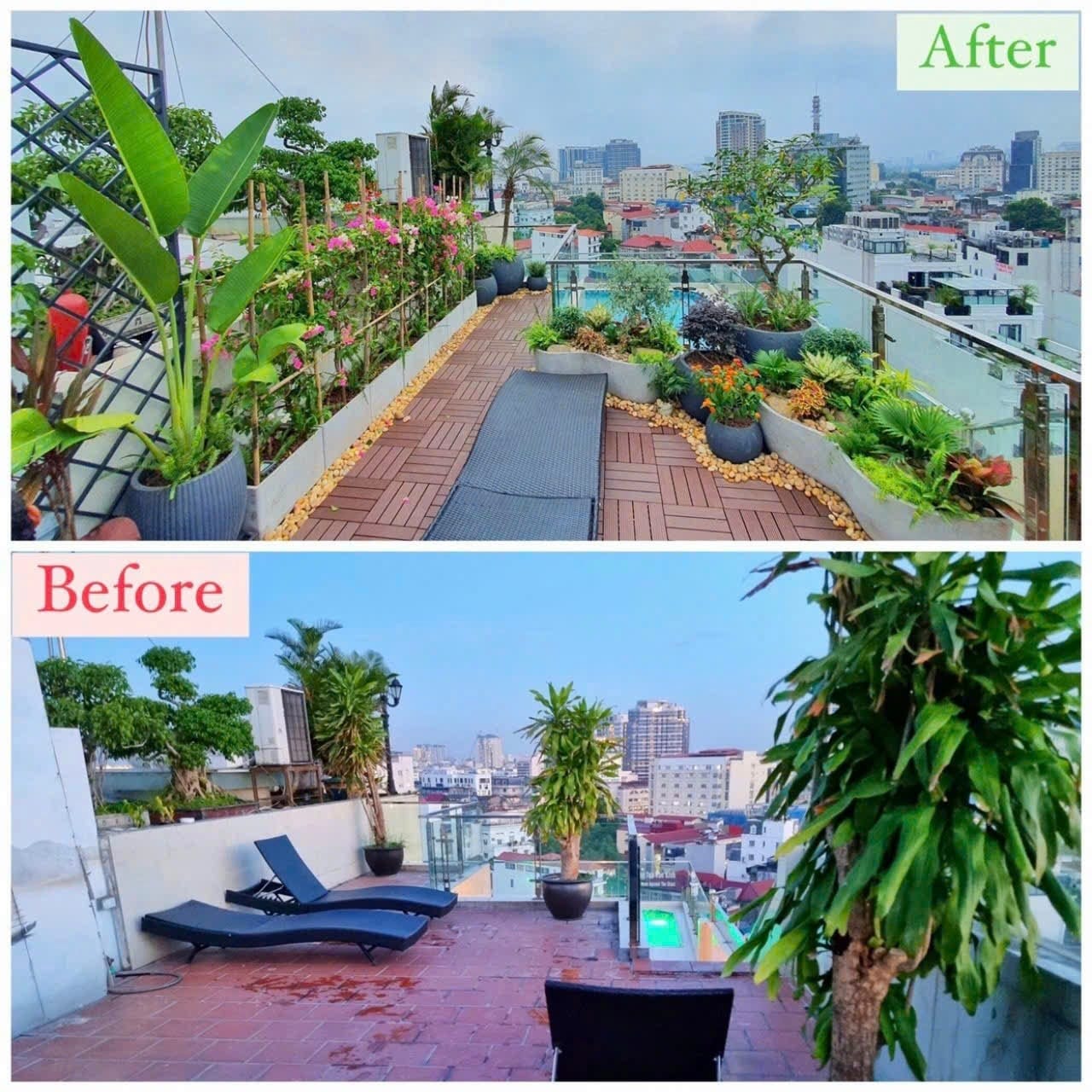 thiết kế trang trí sân thượng