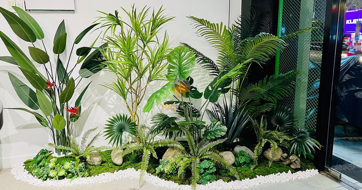 tiểu cảnh cây giả