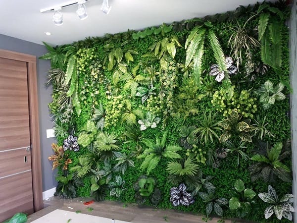 vách tường cây giả decor